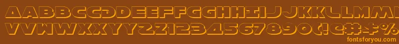 Fonte HanSoloExpandedShadow – fontes laranjas em um fundo marrom