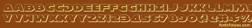 Fonte HanSoloExpandedShadow – fontes amarelas em um fundo marrom