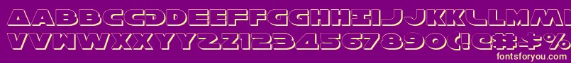 HanSoloExpandedShadow Font – Yellow Fonts on Purple Background