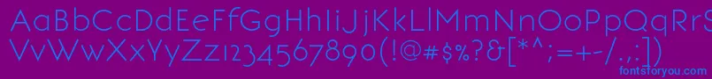 BonvenocfLight Font – Blue Fonts on Purple Background