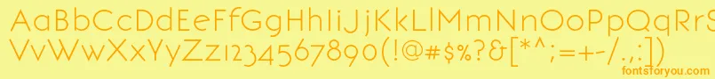 BonvenocfLight Font – Orange Fonts on Yellow Background