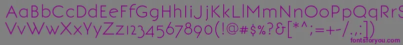 Weitere Informationen zur BonvenocfLight-Schriftart BonvenocfLight-Schriftart – Violette Schriften auf grauem Hintergrund