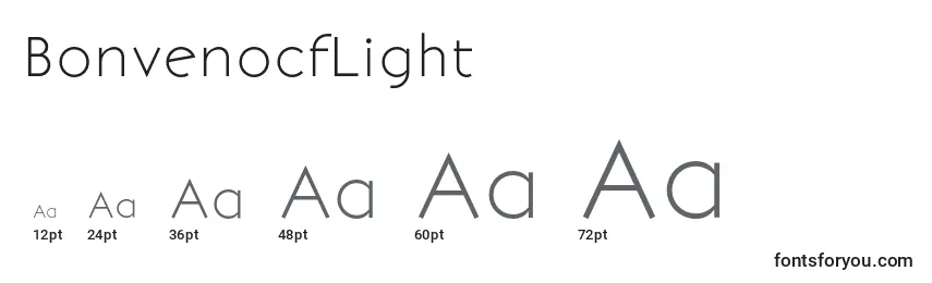 BonvenocfLight Font Sizes