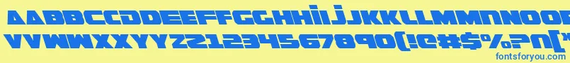 GuardianLeftalic Font – Blue Fonts on Yellow Background