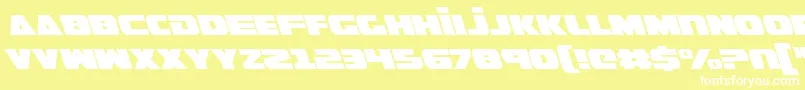 フォントGuardianLeftalic – 黄色い背景に白い文字