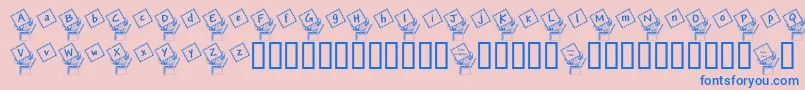 JackintheboxKg Font – Blue Fonts on Pink Background