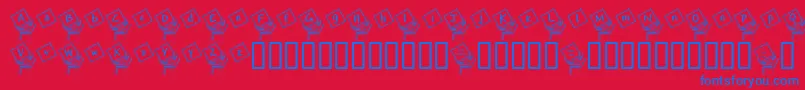 JackintheboxKg Font – Blue Fonts on Red Background