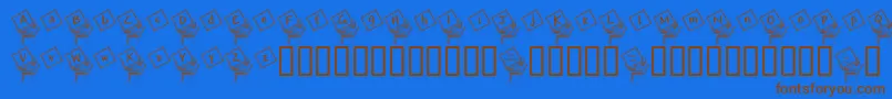 JackintheboxKg Font – Brown Fonts on Blue Background