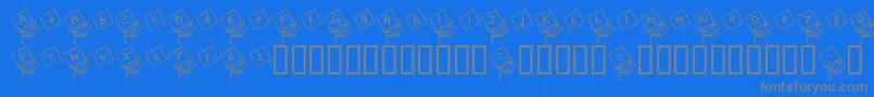 Fonte JackintheboxKg – fontes cinzas em um fundo azul