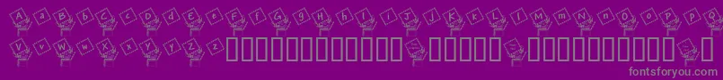 Saiba mais sobre a fonte JackintheboxKg Fonte JackintheboxKg – fontes cinzas em um fundo violeta
