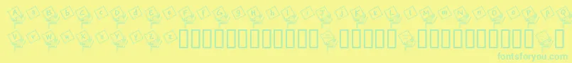 JackintheboxKg Font – Green Fonts on Yellow Background
