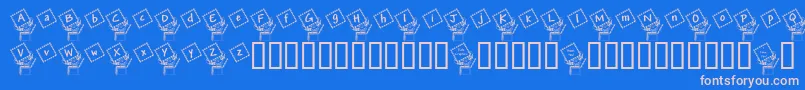 Więcej informacji o czcionce JackintheboxKg Czcionka JackintheboxKg – różowe czcionki na niebieskim tle