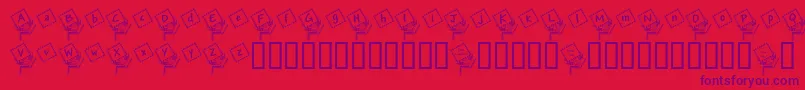 JackintheboxKg Font – Purple Fonts on Red Background