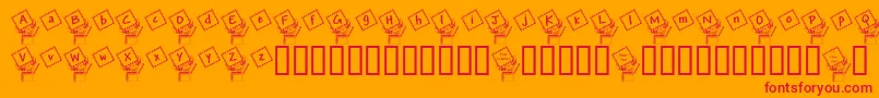 JackintheboxKg Font – Red Fonts on Orange Background
