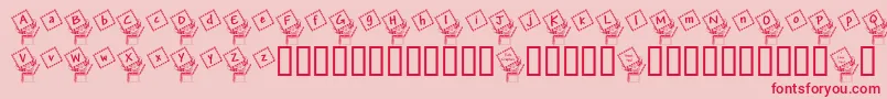JackintheboxKg Font – Red Fonts on Pink Background