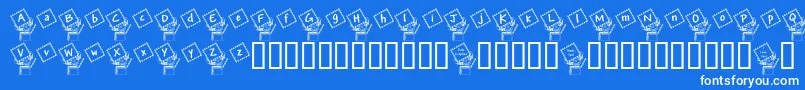 JackintheboxKg Font – White Fonts on Blue Background