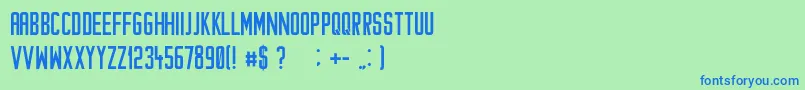 フォントCataclysmo – 青い文字は緑の背景です。