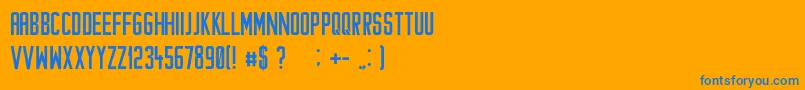 フォントCataclysmo – オレンジの背景に青い文字