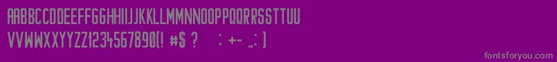 Cataclysmo-fontti – harmaat kirjasimet violetilla taustalla