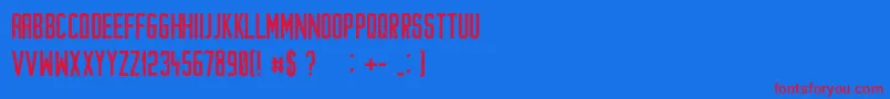 Czcionka Cataclysmo – czerwone czcionki na niebieskim tle