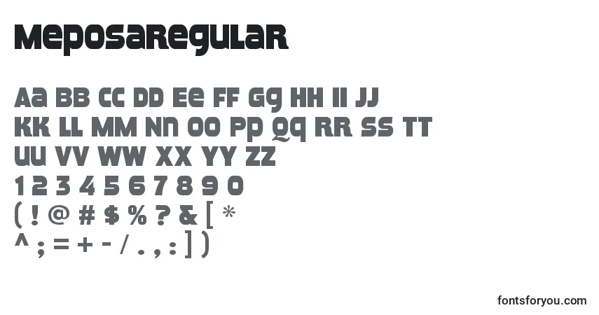 MeposaRegular-fontti – aakkoset, numerot, erikoismerkit