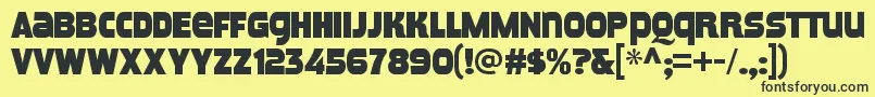 MeposaRegular Font – Black Fonts on Yellow Background