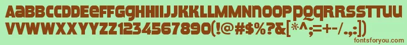 MeposaRegular Font – Brown Fonts on Green Background