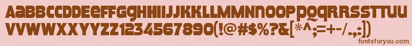 MeposaRegularフォントについての詳細 フォントMeposaRegular – ピンクの背景に茶色のフォント