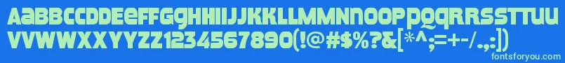 More about MeposaRegular Font MeposaRegular Font – Green Fonts on Blue Background