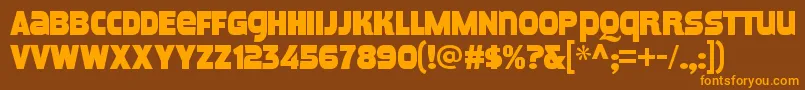 MeposaRegular Font – Orange Fonts on Brown Background