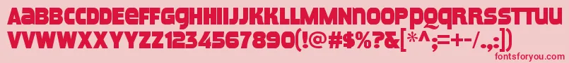 MeposaRegular Font – Red Fonts on Pink Background