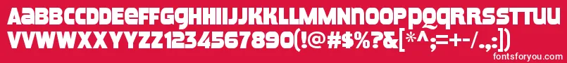 Czcionka MeposaRegular – białe czcionki na czerwonym tle