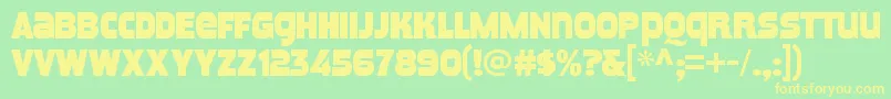 MeposaRegular Font – Yellow Fonts on Green Background