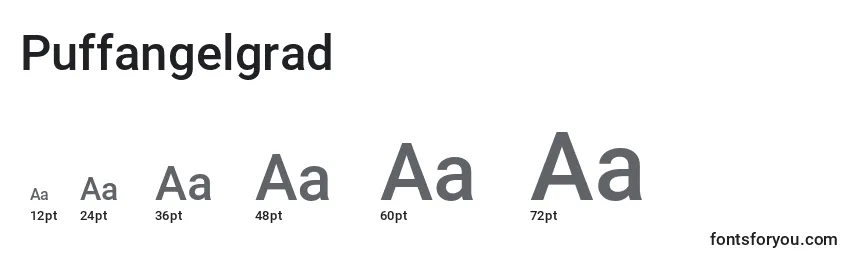 Размеры шрифта Puffangelgrad