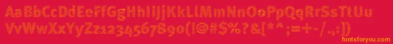 フォントABebedera – 赤い背景にオレンジの文字