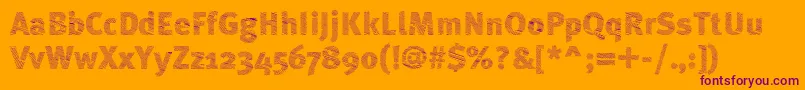 ABebedera-fontti – violetit fontit oranssilla taustalla