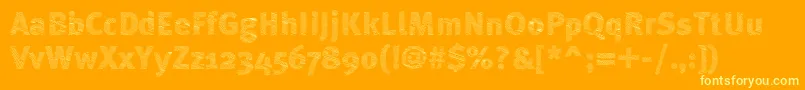 Więcej informacji o czcionce ABebedera Czcionka ABebedera – żółte czcionki na pomarańczowym tle