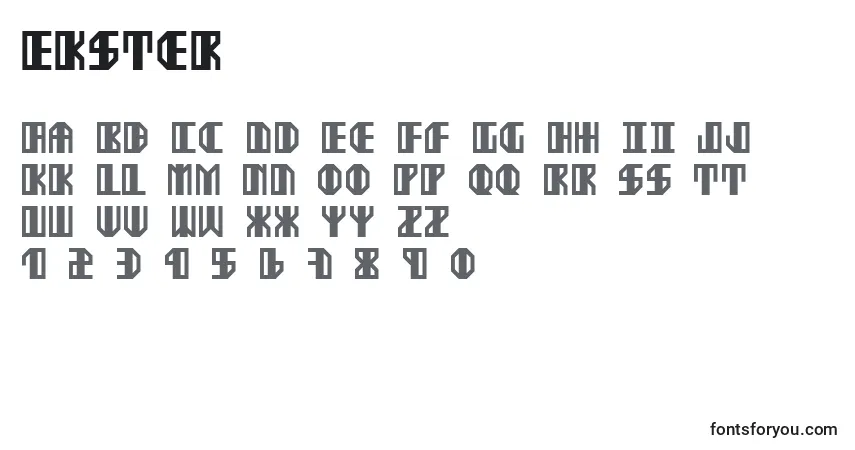 Fuente Ekster - alfabeto, números, caracteres especiales