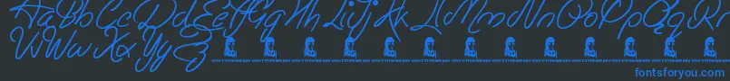 EasyRider-Schriftart – Blaue Schriften auf schwarzem Hintergrund