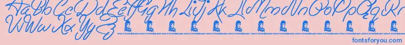 EasyRider Font – Blue Fonts on Pink Background