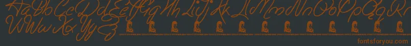 Fonte EasyRider – fontes marrons em um fundo preto