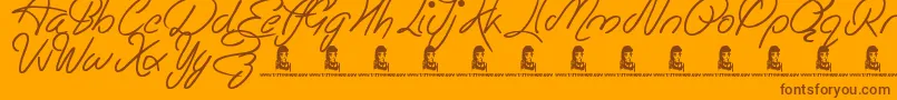 EasyRider Font – Brown Fonts on Orange Background