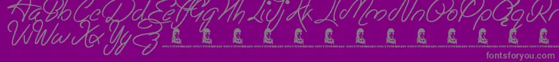 EasyRider-Schriftart – Graue Schriften auf violettem Hintergrund