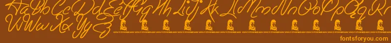 EasyRider Font – Orange Fonts on Brown Background
