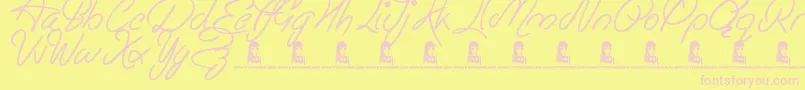 フォントEasyRider – ピンクのフォント、黄色の背景