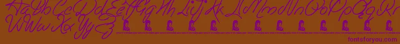 EasyRider Font – Purple Fonts on Brown Background