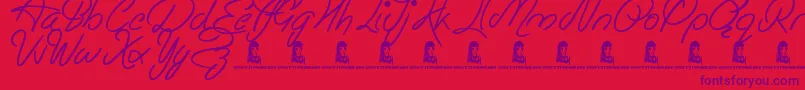EasyRider-Schriftart – Violette Schriften auf rotem Hintergrund