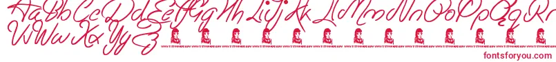 EasyRider Font – Red Fonts on White Background