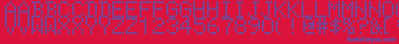 DavSets Font – Blue Fonts on Red Background