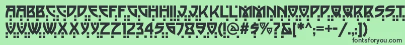 フォントBalacynwydnf – 緑の背景に黒い文字